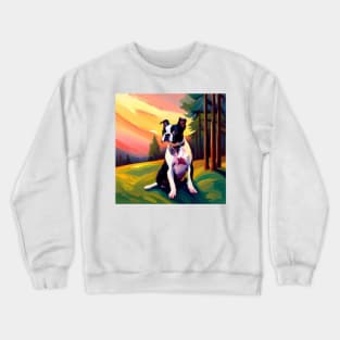 Boston Terrier in Nature Crewneck Sweatshirt